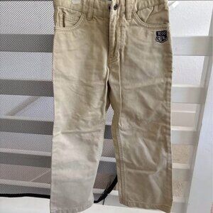 E-land Boys Tan Brown Beige Chino Pants Adjustable Waist 4-5T Little boy's botto